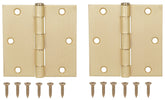 ProSource BH-202SB-PS Square Corner Door Hinge, Steel, Satin Brass, Loose Pin, 180 deg Range of Motion
